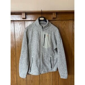 XPG Men's Speckled Fleece Jacket Full Zip Pockets Gray Size XL